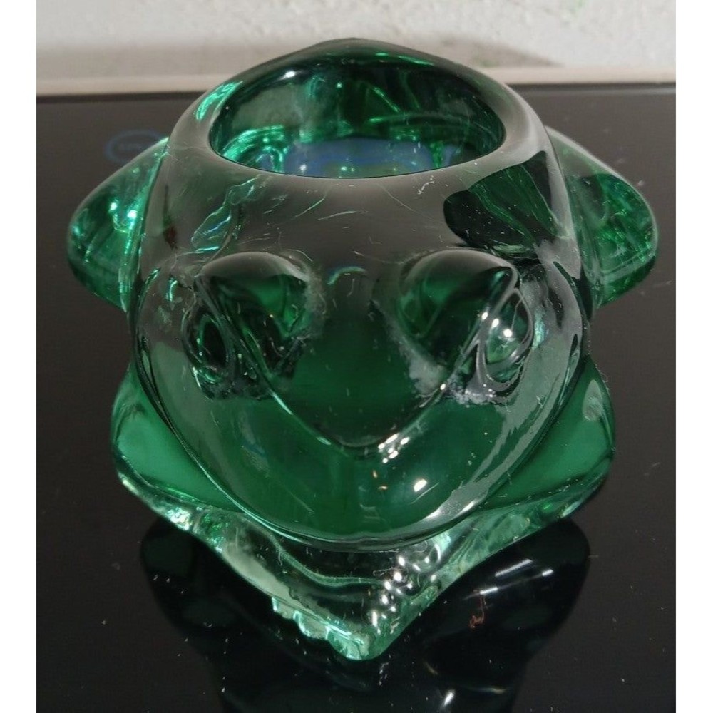 Vintage Indiana Glass Spanish Green Votive, Tea light Candle Holder, Paperweight